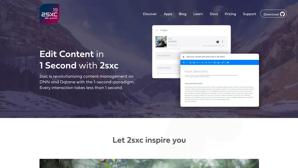 2sxc content management system